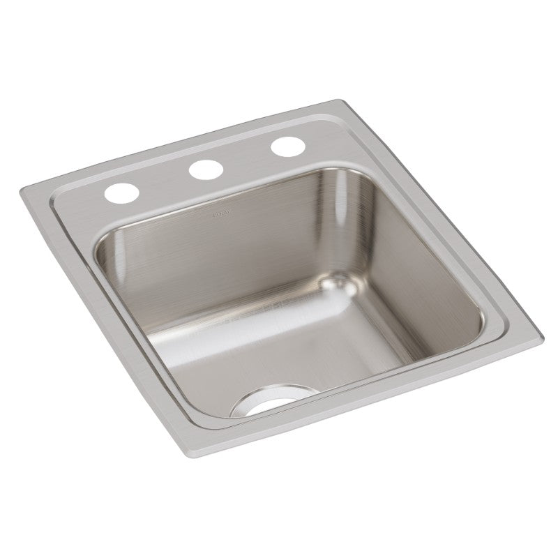 Lustertone Classic 17.5' x 15' x 7.63' Stainless Steel Single-Basin Drop-In Bar Sink