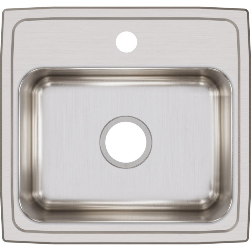 Lustertone Classic 18' x 19' x 7.63' Stainless Steel Single-Basin Drop-In Kitchen Sink - 1 Faucet Hole