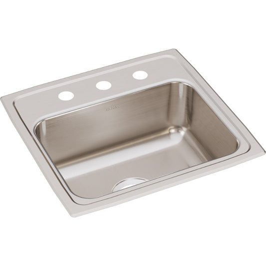 Lustertone Classic 18" x 19" x 7.63" Stainless Steel Single-Basin Drop-In Kitchen Sink