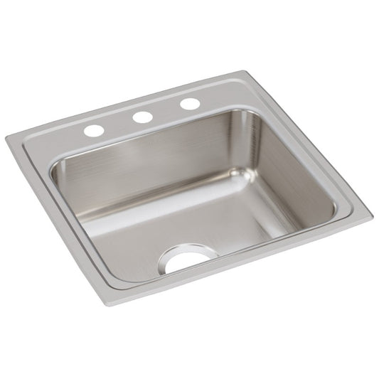 Lustertone Classic 19" x 19.5" x 7.5" Stainless Steel Single-Basin Drop-In Kitchen Sink