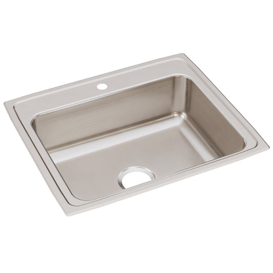Lustertone Classic 21.25" x 25" x 7.88" Stainless Steel Single-Basin Drop-In Kitchen Sink - 1 Faucet Hole
