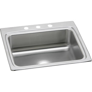 Lustertone Classic 22' x 25' x 8.13' Stainless Steel Single-Basin Drop-In Kitchen Sink - 3 Faucet Holes