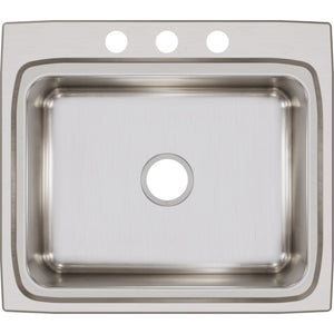 Lustertone Classic 22' x 25' x 8.13' Stainless Steel Single-Basin Drop-In Kitchen Sink - 3 Faucet Holes