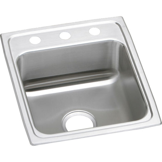 Lustertone Classic 20" x 17" x 5.5" Stainless Steel Single-Basin Drop-In Kitchen Sink - 1 Faucet Hole