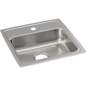 Lustertone Classic 18' x 19' x 5.5' Stainless Steel Single-Basin Drop-In Kitchen Sink - 1 Faucet Hole