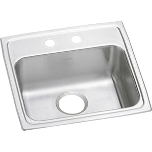 Lustertone Classic 19' x 19.5' x 5.5' Stainless Steel Single-Basin Drop-In Kitchen Sink - 2 Faucet Holes