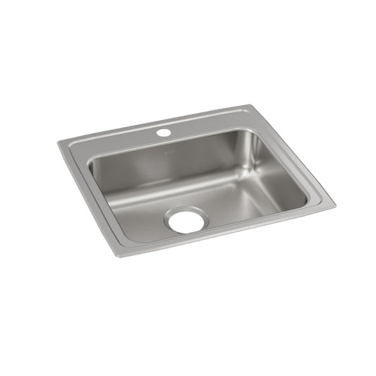 Lustertone Classic 19.5" x 22" x 6.5" Stainless Steel Single-Basin Drop-In Kitchen Sink - 1 Faucet Hole