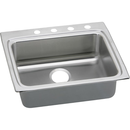 Lustertone Classic 22" x 25" x 5.5" Stainless Steel Single-Basin Drop-In Kitchen Sink - 1 Faucet Hole