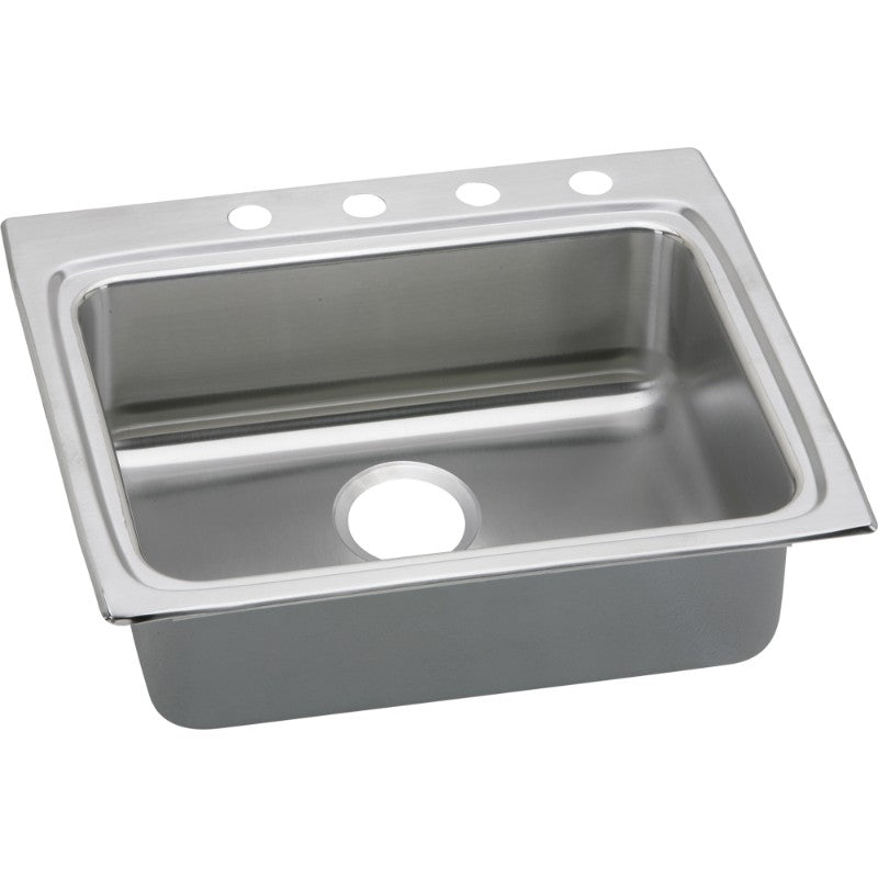 Lustertone Classic 22' x 25' x 5.5' Stainless Steel Single-Basin Drop-In Kitchen Sink - 1 Faucet Hole