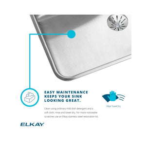 Lustertone Classic 22' x 31' x 6.5' Stainless Steel Single-Basin Drop-In Kitchen Sink - 1 Faucet Hole