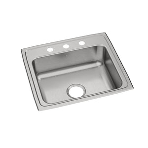 Celebrity 19.5' x 22' x 7.13' Stainless Steel Single-Basin Drop-In Kitchen Sink - 3 Faucet Holes
