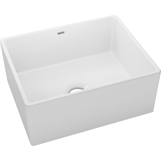 19.69" x 24.44" x 10.13" Fireclay Single-Basin Farmhouse Kitchen Sink in White