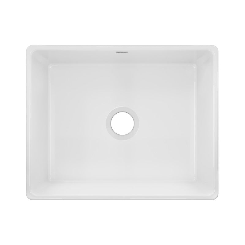 19.69' x 24.44' x 10.13' Fireclay Single-Basin Farmhouse Kitchen Sink in White