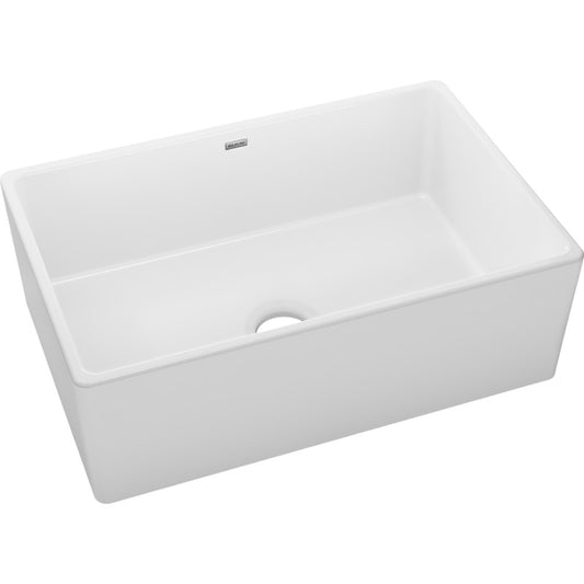 19.94" x 30" x 10.06" Fireclay Single-Basin Farmhouse Kitchen Sink in White