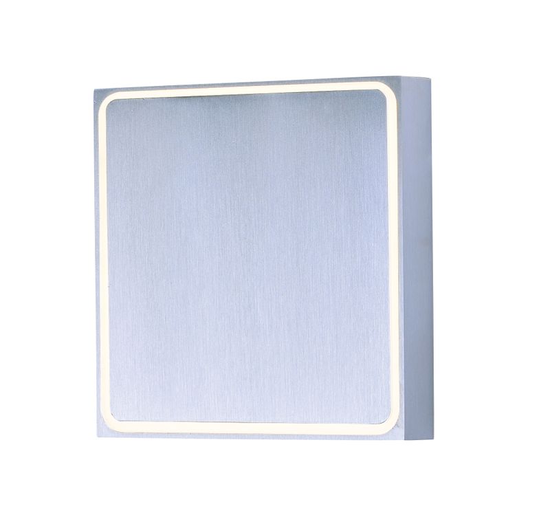 Alumilux Sconce 4.5' Single Light Square Outdoor Wall Mount in Satin Aluminum