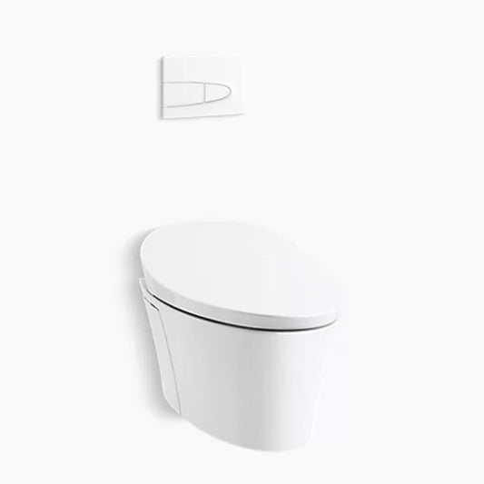 Veil Elongated Wall-Hung Dual-Flush Toilet in White