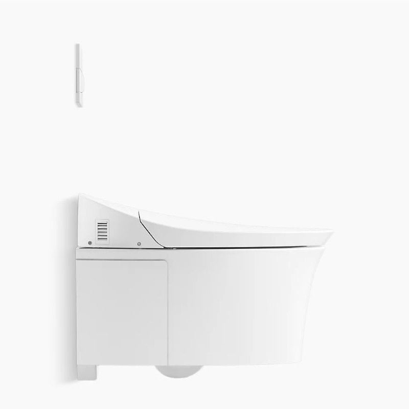 Veil Elongated Wall-Hung Dual-Flush Toilet in White