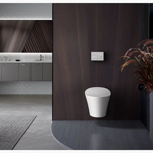 Veil Elongated Wall-Hung Dual-Flush Toilet in White