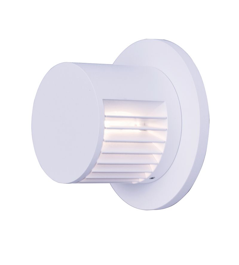 Alumilux Sconce 4.5' Single Light Round Outdoor Wall Mount in White