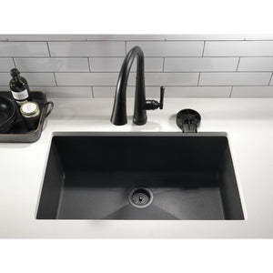 Glass Rinser Kitchen Faucet in Matte Black