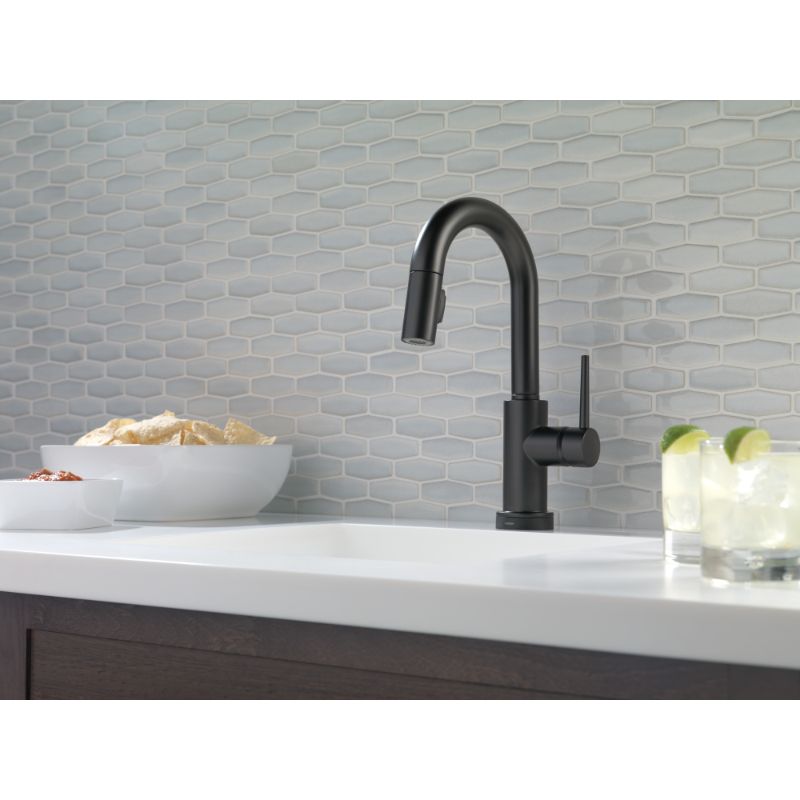 Trinsic Bar Kitchen Faucet in Matte Black with Touch Control