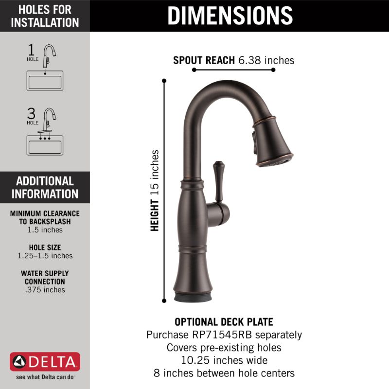 Delta Cassidy Bar Kitchen Faucet In