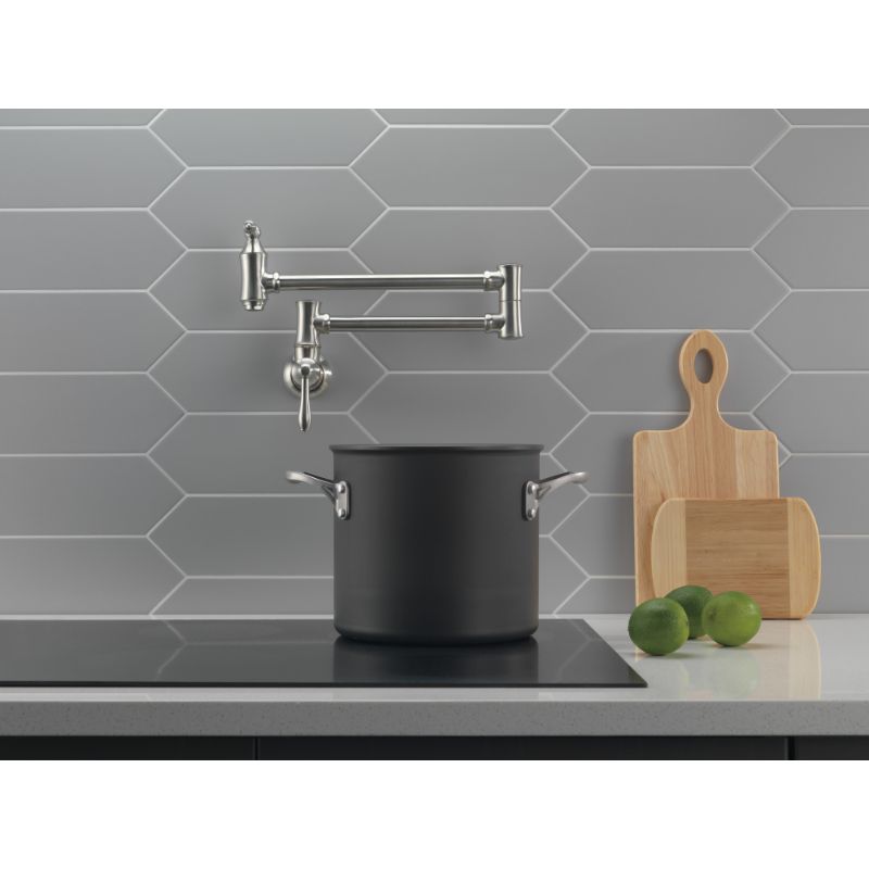 Traditional Pot Filler Kitchen Faucet in Stainless