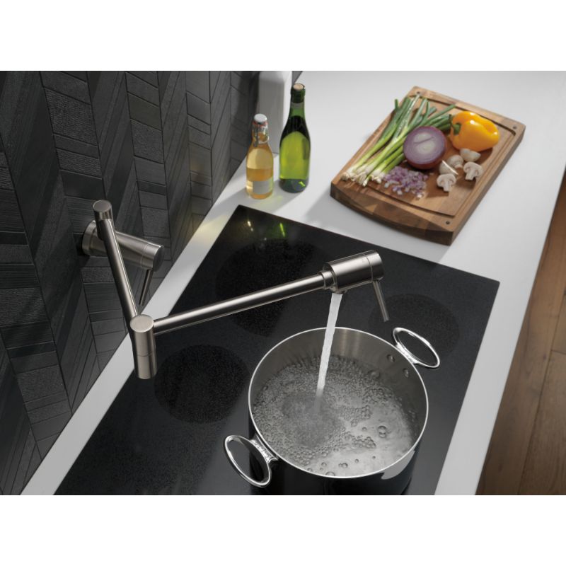 Contemporary Pot Filler Kitchen Faucet in Stainless