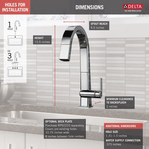 Pivotal Pull-Down Kitchen Faucet in Chrome