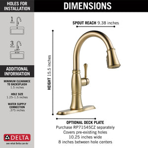 Cassidy Pull-Down Kitchen Faucet in Lumicoat Champagne Bronze