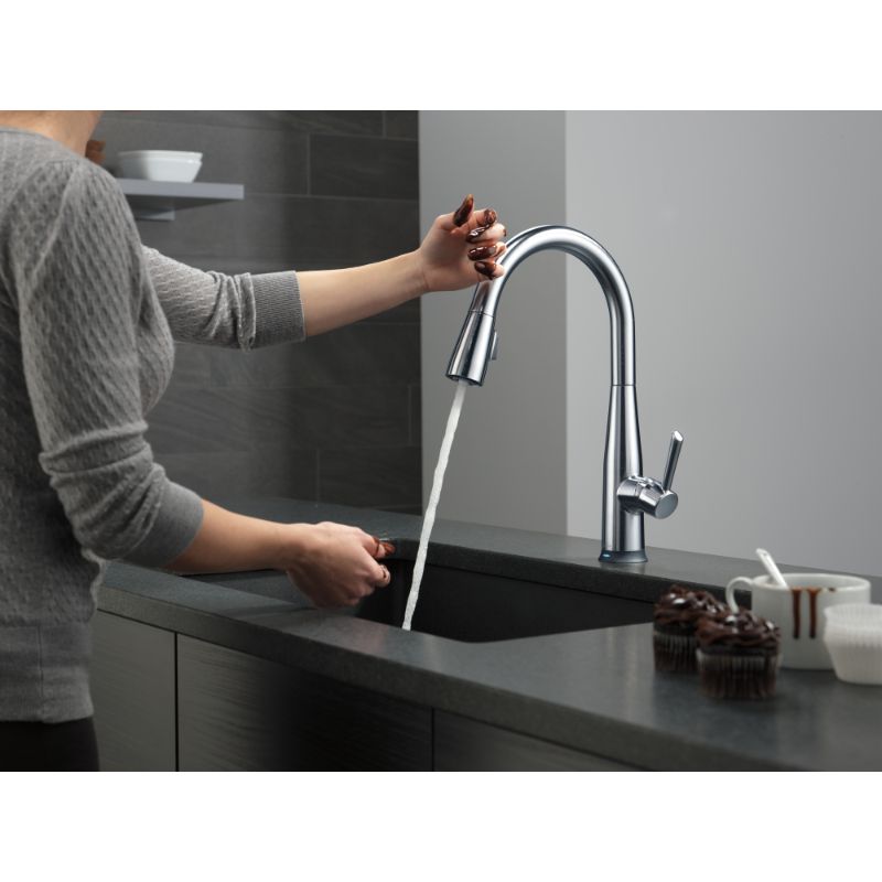 Essa Pull-Down Kitchen Faucet in Arctic Stainless with Touch and Voice Control)