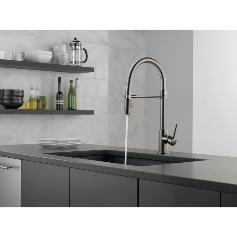 Trinsic Pull-Down Kitchen Faucet in Black Stainless