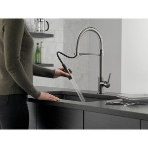 Trinsic Pull-Down Kitchen Faucet in Black Stainless