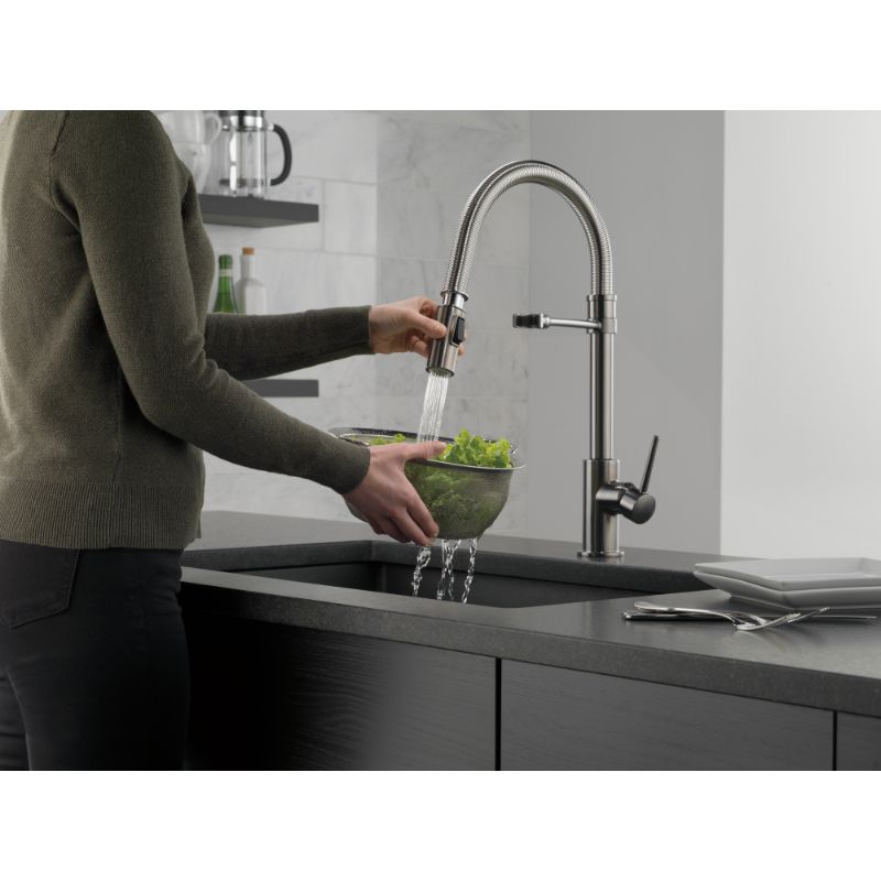 Trinsic Pull-Down Kitchen Faucet in Black Stainless