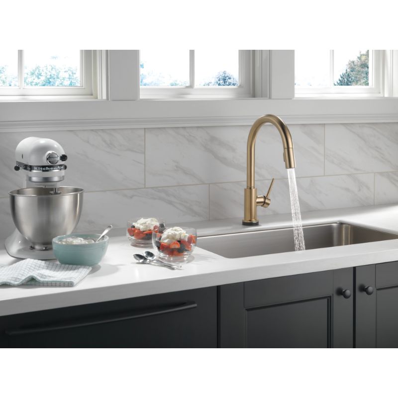 Trinsic Pull-Down Kitchen Faucet in Champagne Bronze with Touch Control