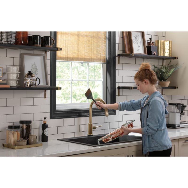 Trinsic Pull-Down Kitchen Faucet in Champagne Bronze with Touch Control