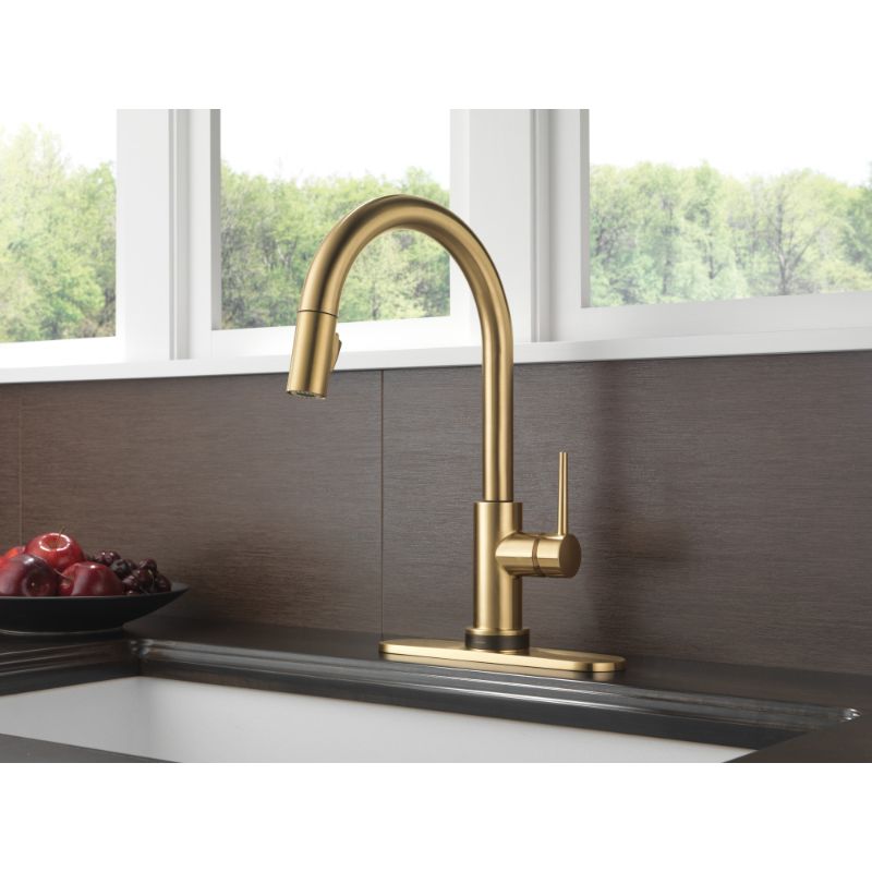 Trinsic Pull-Down Kitchen Faucet in Champagne Bronze with Touch Control