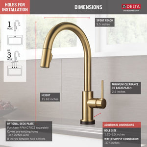 Trinsic Pull-Down Kitchen Faucet in Champagne Bronze with Touch and Voice Control