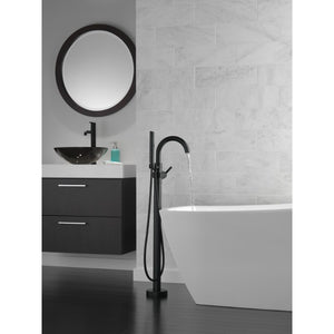 Trinsic Single-Handle Freestanding Roman Tub Filler in Matte Black