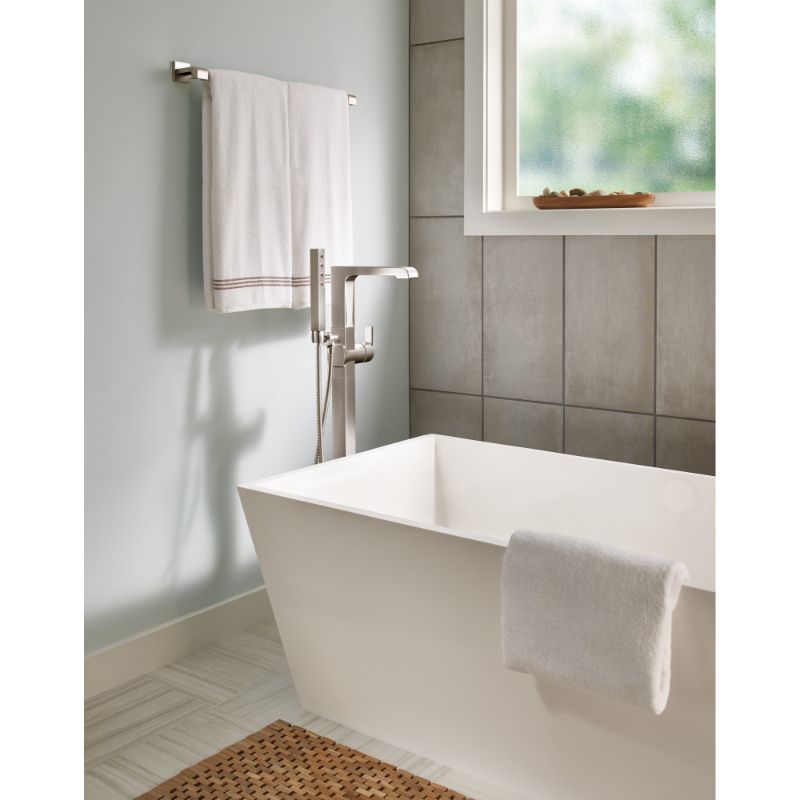 Ara Single-Handle Freestanding Roman Tub Filler in Stainless