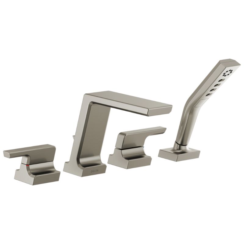 Pivotal Two-Handle Roman Tub Faucet in Stainless