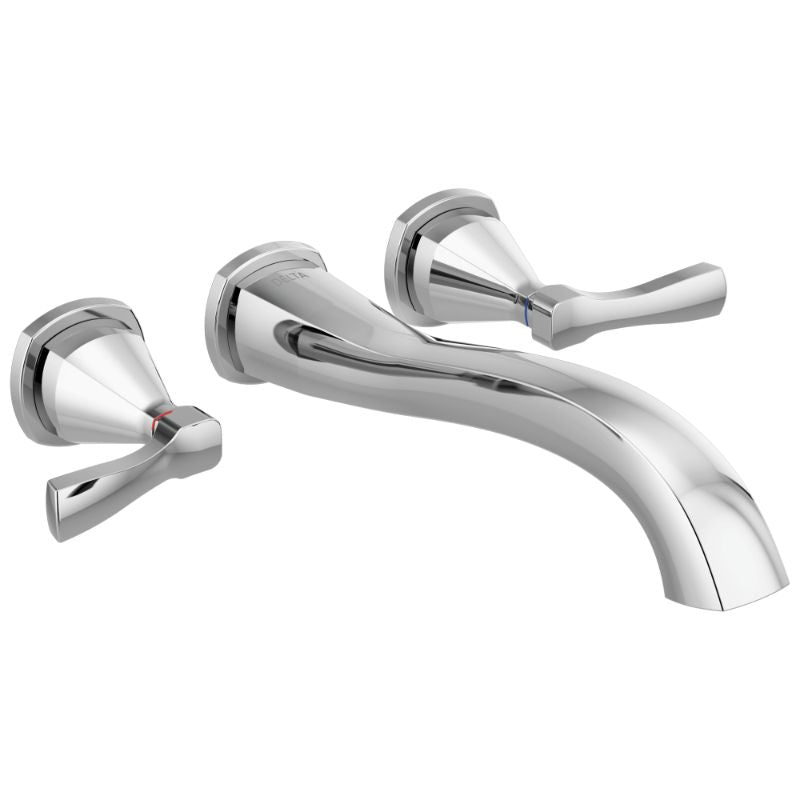 Stryke Two-Handle Wall Mount Tub Filler in Chrome