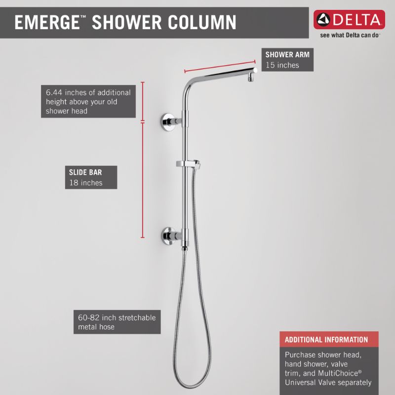 Universal Showering Components Shower Column in Chrome