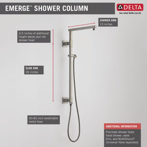 Universal Showering Components Angular Shower Column in Stainless