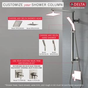 Universal Showering Components Angular Shower Column in Stainless