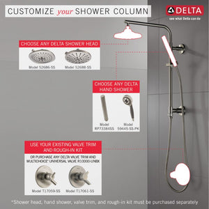 Universal Showering Components Round Shower Column in Stainless