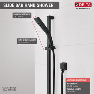 Universal Showering Components Hand Shower Faucet in Matte Black with Slide Bar