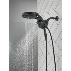 Universal Showering Components 7.88' Showerhead in Matte Black - Pull Down Hand Shower