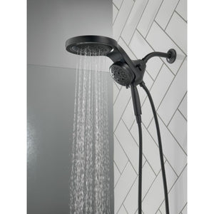 Universal Showering Components 7.88' Showerhead in Matte Black - Pull Down Hand Shower