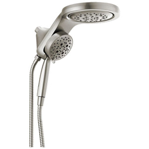 Universal Showering Components 5 Spray Settings Showerhead in Stainless - Pull Down Hand Shower